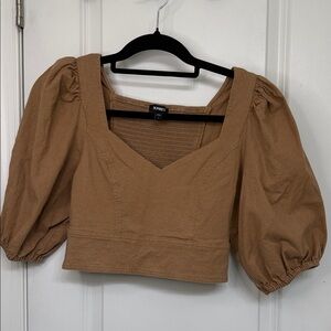 Express Women's Tan Puff Sleeve Blouse